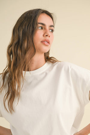 Washed Cotton Drop Sleeve Top
