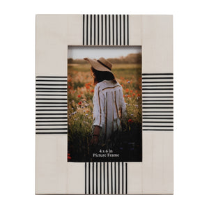 Photo Frame - Black/White Resin Abstract Geometric, 4x6 in.