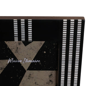 Photo Frame - Black Resin with Ridged Stripes, 5x7 in.