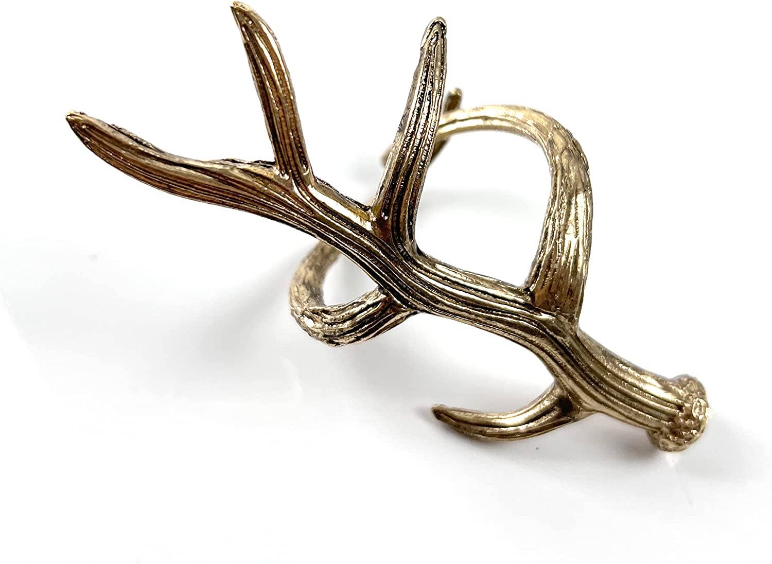 Rustic Antler Metal Napkin Ring: Bronze