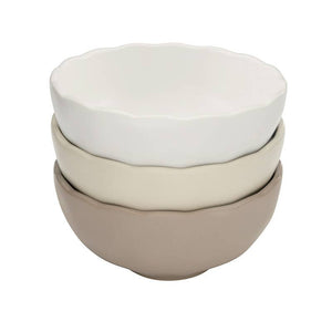 Face to Face Ceramic Dip Bowls - Scallop - Set of 3