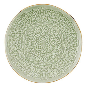 Gold Rim Stamped Appetizer Plate - Set of 4