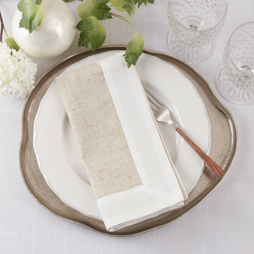 Natural-White Two Tone 20" Dinner Napkin