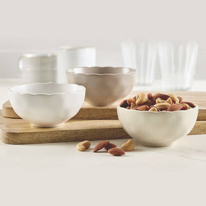 Face to Face Ceramic Dip Bowls - Scallop - Set of 3
