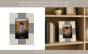 Photo Frame - Black/White Resin Abstract Geometric, 4x6 in.
