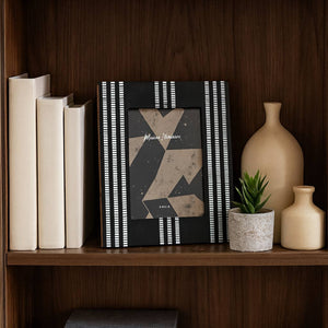 Photo Frame - Black Resin with Ridged Stripes, 5x7 in.