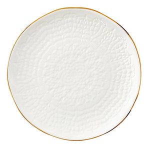 Gold Rim Stamped Appetizer Plate - Set of 4