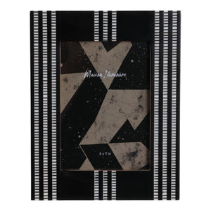 Photo Frame - Black Resin with Ridged Stripes, 5x7 in.
