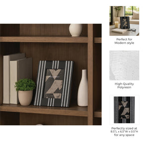 Photo Frame - Black Resin Ridged Stripes Border, 4x6 in.