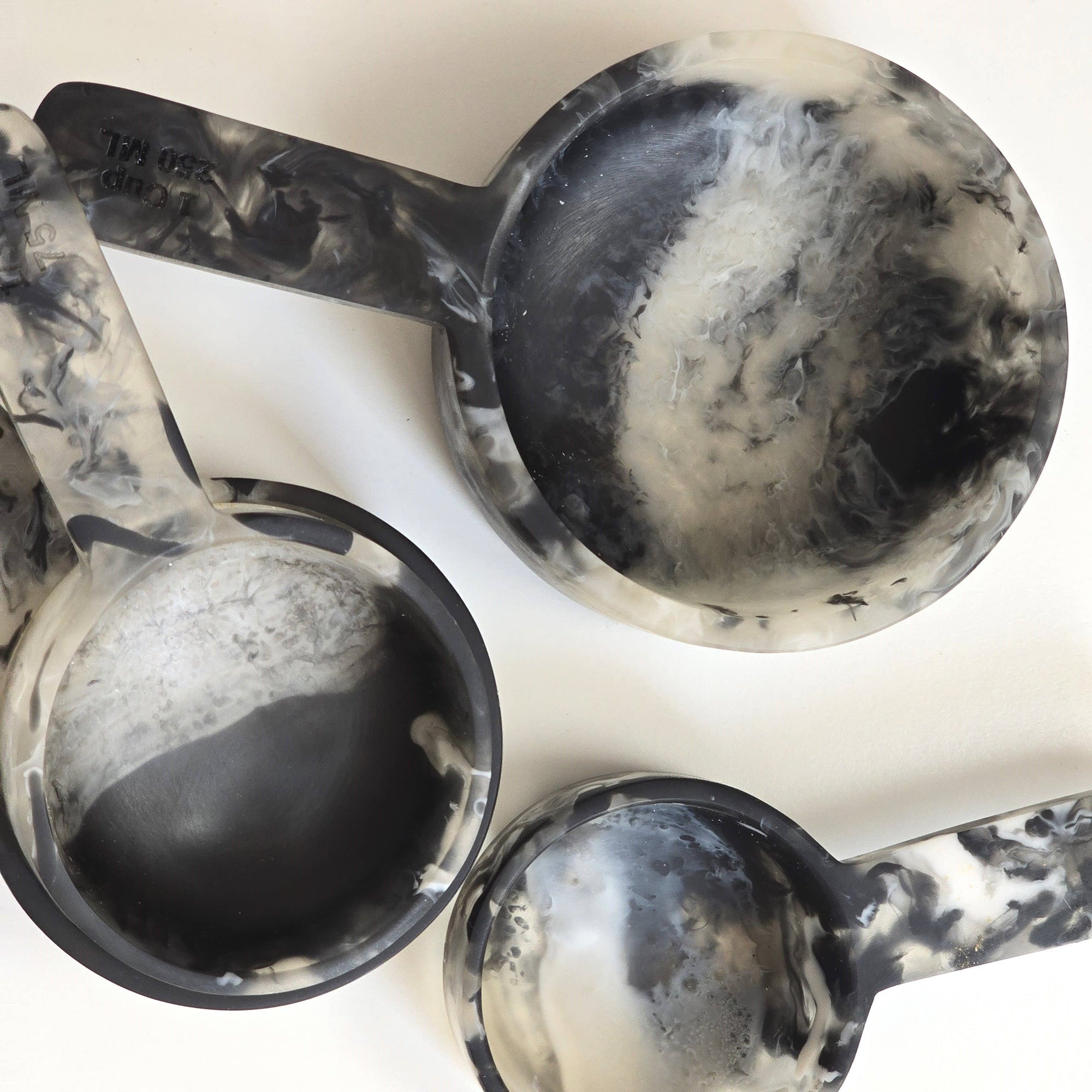 Hand Poured Resin Measuring Cups : Black & White