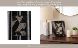 Photo Frame - Black Resin with Ridged Stripes, 5x7 in.