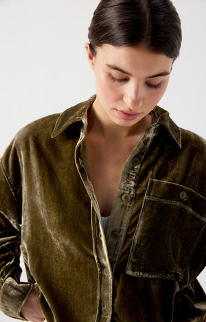 Ankaz Velvet Shirt - Oregano