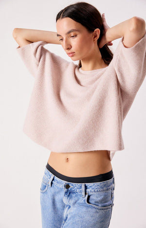 Damsville Short-Sleeve Sweater - Melange Dust