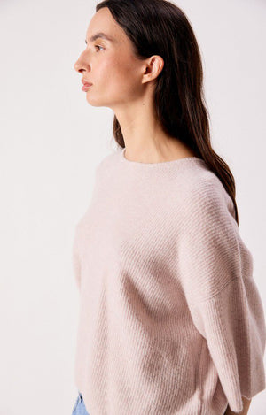 Damsville Short-Sleeve Sweater - Melange Dust