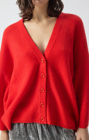 Damsville Wool Cardigan - Strawberry