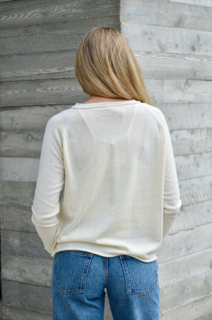 V-Neck Pullover Sweater - Natural