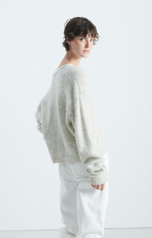 East V-Neck Sweater - Powdered Snow