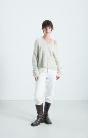 East V-Neck Sweater - Powdered Snow