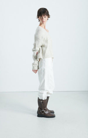 East V-Neck Sweater - Powdered Snow