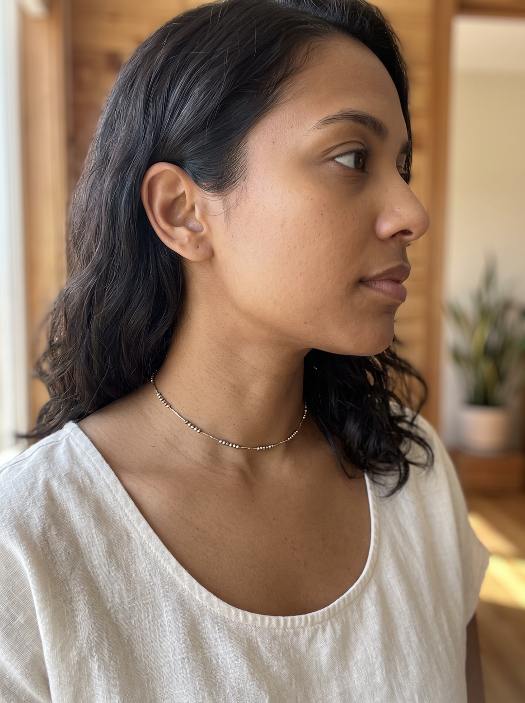 Knotted Pyrite Choker Necklace