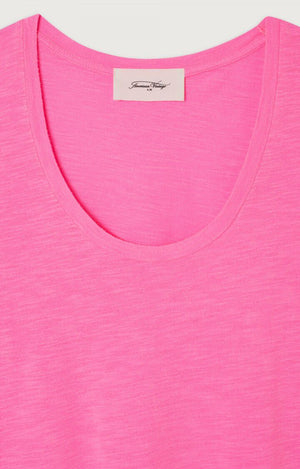Jacksonville Scoop-Neck Tee - Flourescent Rose