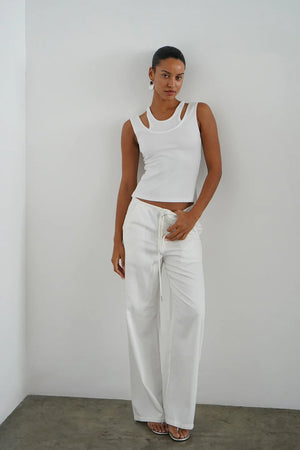 Dusty Soft Denim Pant - White