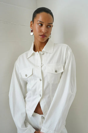 Edie Soft Denim Jacket - White