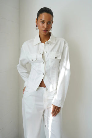 Edie Soft Denim Jacket - White
