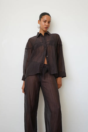 Sylvie Sheer Button Down Top
