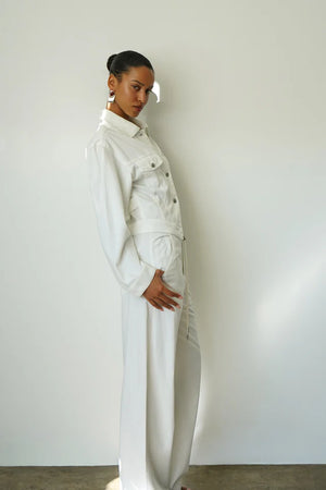 Edie Soft Denim Jacket - White