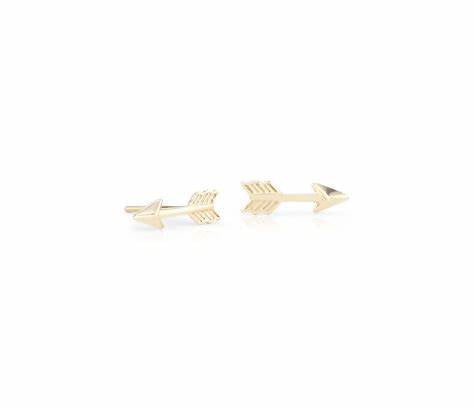 14k Tiny Arrows Stud Earrings