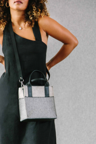 Jaunt Mini Merino Wool Felt Tote - Charcoal