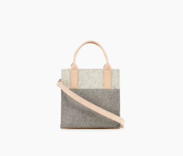 Jaunt Mini Merino Wool Felt Tote - Granite/Natural