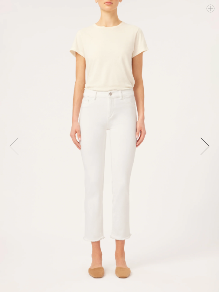 Mara Ankle Straight Leg Jean - Milk Frayed