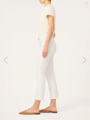 Mara Ankle Straight Leg Jean - Milk Frayed