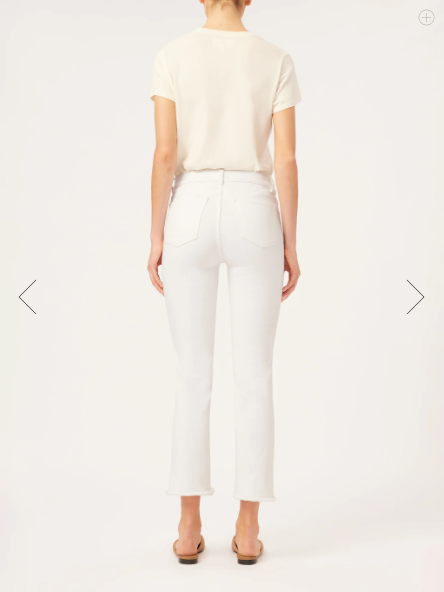 Mara Ankle Straight Leg Jean - Milk Frayed