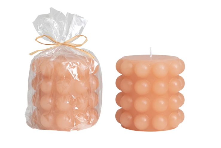 Hobnail Totem Candle - 4" x 4" Round