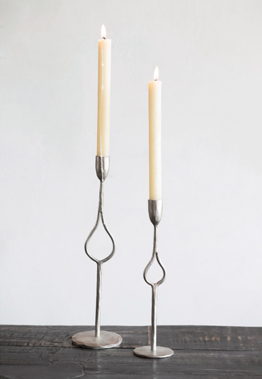 Hand-Forged Tapered Candle Holder - Set of 2