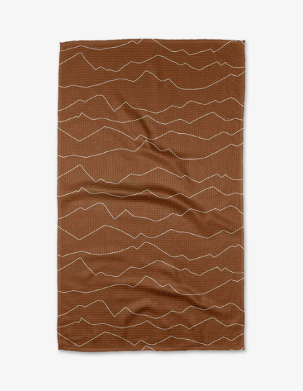Kitchen Tea Towel - Lined Mountains