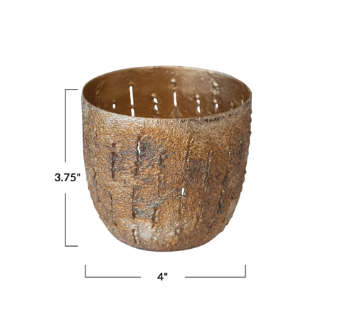 4" Round Metal Candle Holder