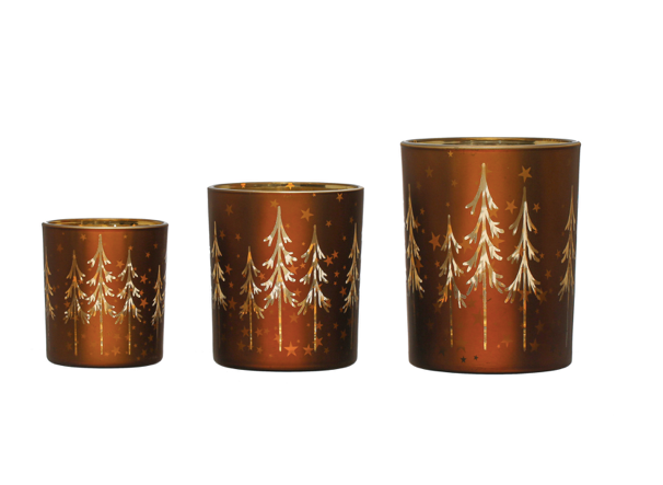 3" Mercury Glass Tree Tealight Holder