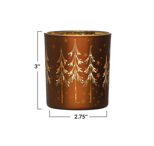 3" Mercury Glass Tree Tealight Holder
