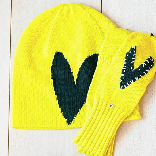 Imperfect Heart Beanie - Yellow