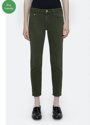 Baker Mid Rise Crop Jean - Green Weed