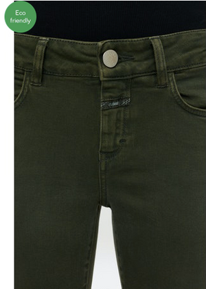 Baker Mid Rise Crop Jean - Green Weed