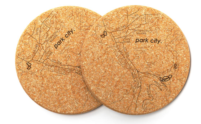 Cork Map Coasters - Set of 2