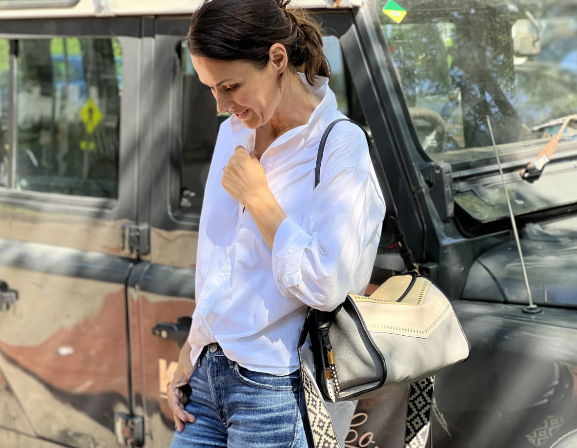 Natalia Chevron Quilted Denim Flap Bag