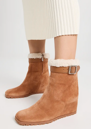 Avery Shearling Wedge Ankle Boot