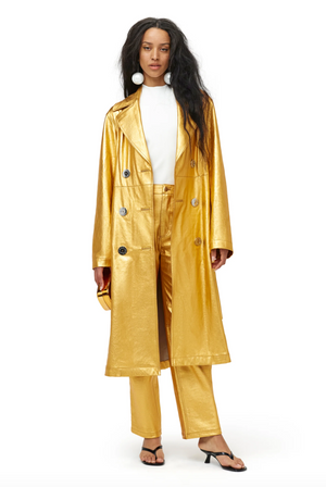 Cato Faux Leather Trench Coat