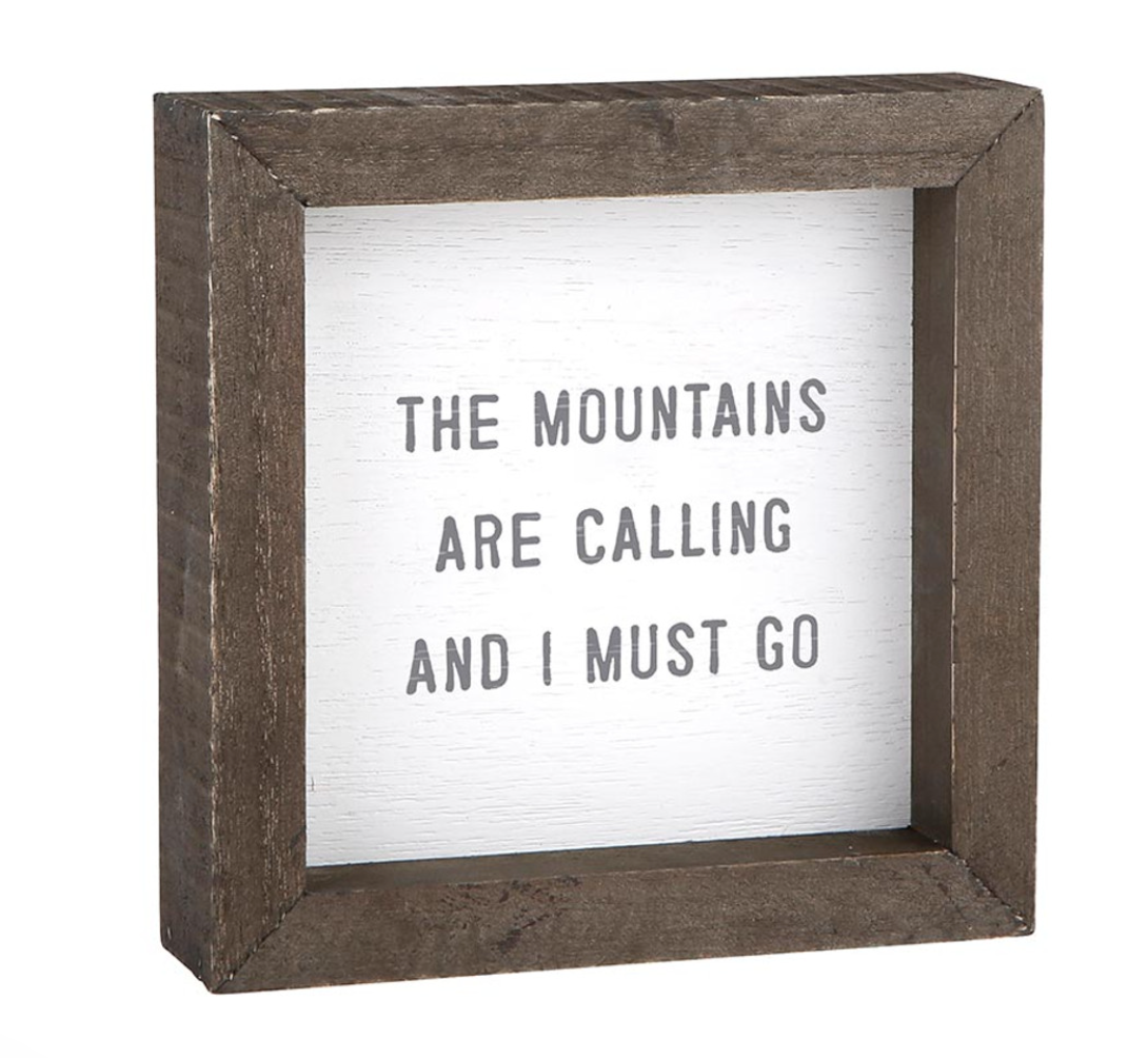 Framed Wall Art 6x6 - Mtns Are Calling
